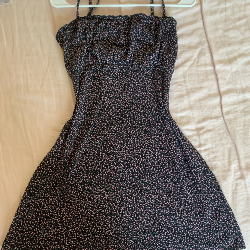 Floral Black and Pink Women's Dress